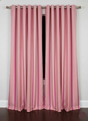 2Pc Printed Eyelet Curtain – Candy Pink Stripe