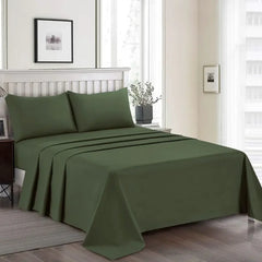 Plain Cotton Bed Sheet Set - Green
