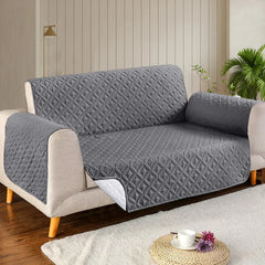 Microfiber Quilted Sofa Cover - Grey