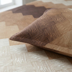 Espresso Beige Chevron - Printed Flat Sheet Set, Double Bed, 100% Cotton