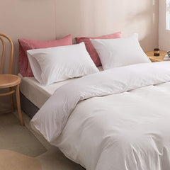Plain Dyed Duvet Cover Set-White