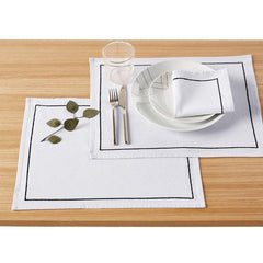 Cotton Dining Set With Barrata - White