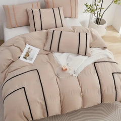 Corner Bliss Small Pom Lace Cotton Duvet Cover Set