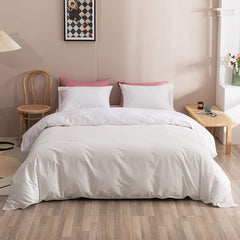 Plain Dyed Duvet Cover Set-White