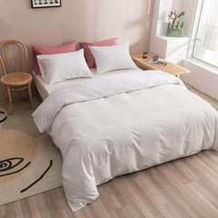 Plain Dyed Duvet Cover Set-White
