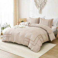 Corner Bliss Small Pom Lace Cotton Duvet Cover Set