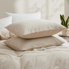 Plain Dyed Duvet Cover Set-Ivory