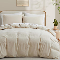 Plain Dyed Duvet Cover Set-Ivory