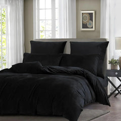 Luxury Velvet Duvet Cover Set - Black