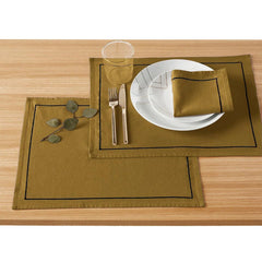 Cotton Dining Set With Barrata - olive