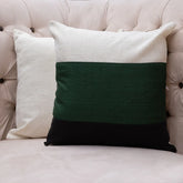 Medow White,Green Jute Cushion Covers - 2 Pc Jute cushion Cover set