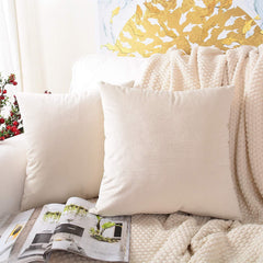 Plain Velvet Cushion Covers - Pack Of 2