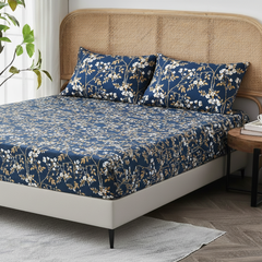 Double Cotton Bed Sheet - Midnight Thicket