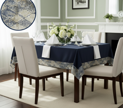 Elegant Cotton Table Cover with Ankara Edge