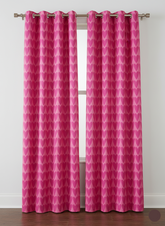 2Pc Printed Eyelet Curtain – Pink Heart Love Edition