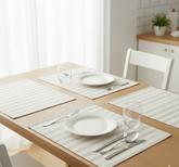 Waterproof Dining Set - Ticking Stripe Beige