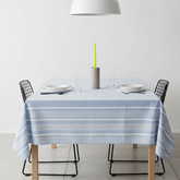 Waterproof Blue Irregular Stripe Printed Table Cover
