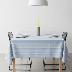Waterproof Blue Irregular Stripe Printed Table Cover
