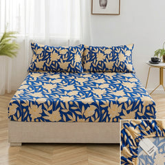 Printed Cotton Fitted Sheet Set-Royal Peony