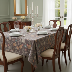 Printed Cotton Table Cover-Vintage Floral Dark