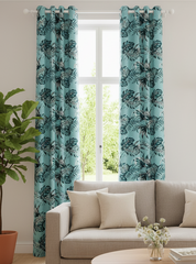 2Pc Waterproof Printed Curtains - Tropical
