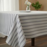 Waterproof Ticking Stripe Grey Printed Table Cover