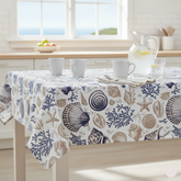 Waterproof Sea Shell Printed Table Cover
