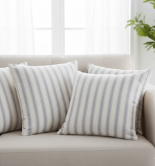 Waterproof Ticking Stripe Grey Printed Cushion Cover-1 Pc