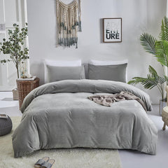 Luxury Velvet Duvet Cover Set - Grey