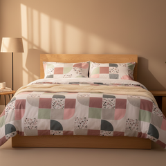 Double Cotton Satin Bed Sheet - Geometric Bliss