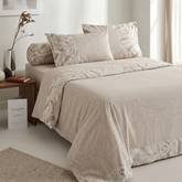 Premium 4-Piece Double Bed Sheet Set - Textured Verse Neutral