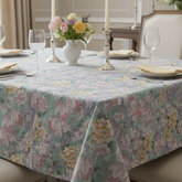 Printed Cotton Table Cover- Pastel Garden Dreams