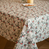 Printed Cotton Table Cover- Botanical Berry Trail