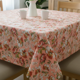 Printed Cotton Table Cover-Aura Peach Botanical