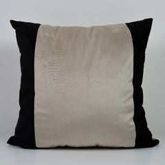 Lelia Stripe Beige/Black Velvet Cushion Cover-1 PC