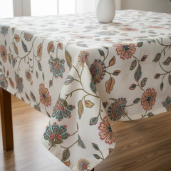 Printed Cotton Duck Table Cover-Premium Floral Bloom
