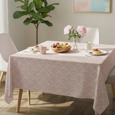 Printed Cotton Satin Table Cover-Pink Blossom Arches