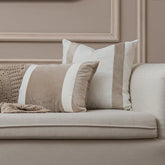 Imperial Stripe Off White/Beige Cushion Covers - 2Pcs Set