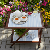Waterproof Tea Trolley 9 Pcs Set - Blue Irregular Stripe