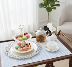 Waterproof Tea Trolley 9 Pcs Set - Blue Irregular Stripe