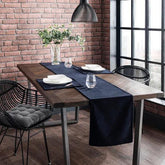 Plain Velvet Table Runner Set - Blue