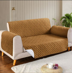 Microfiber Quilted Sofa Cover - Copper