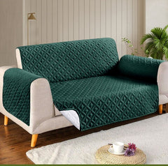 Microfiber Quilted Sofa Cover - Green
