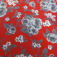 Red Elegance Blossom Printed Table Cover