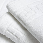 1 Pc Greek Bordered Hotel Bath Towel White - 27x55 Inch