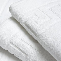 1 Pc Greek Bordered Hotel Bath Towel White - 27x55 Inch