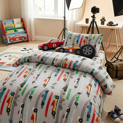 Kids' Premium Bed Sheet Set - Racing Cars
