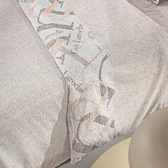 Premium Cotton Double Bed Sheet Set - Textured Verse Neutral