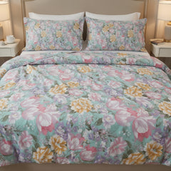 Double Cotton Bed Sheet - Pastel Garden Dreams