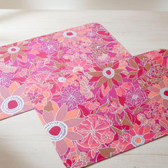 Printed Cotton Duck Table Mats - Pink Vibrant Floral